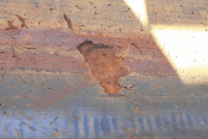 Conveyor belt damage caused prior to installing the K-Shield Dynamax impact idler.